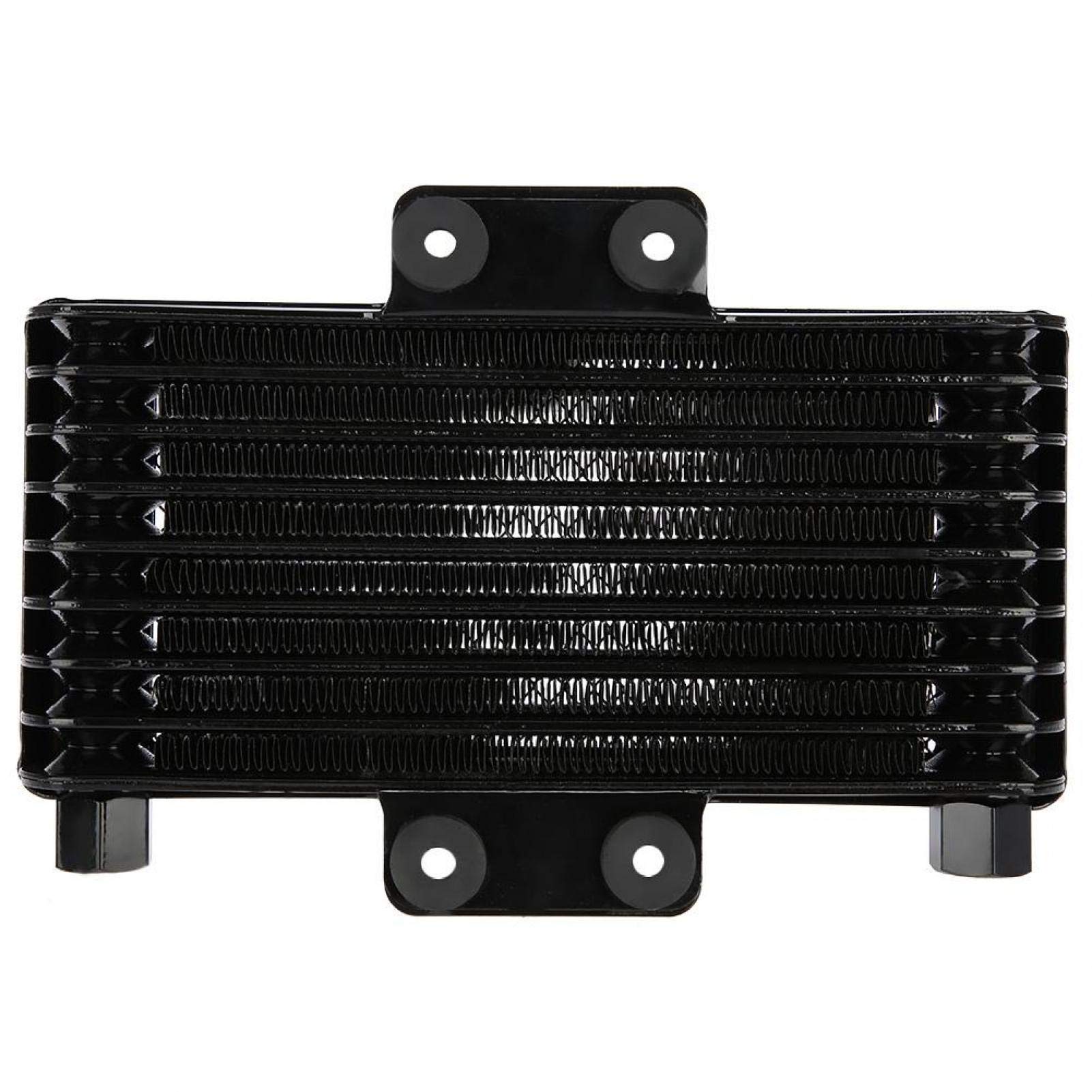 Radiatore del radiatore dell'olio motore, aggiornamento del radiatore di raffreddamento del radiatore dell'olio del motore da 125 ml per motori 125CC-250CC in alluminio(Nero)