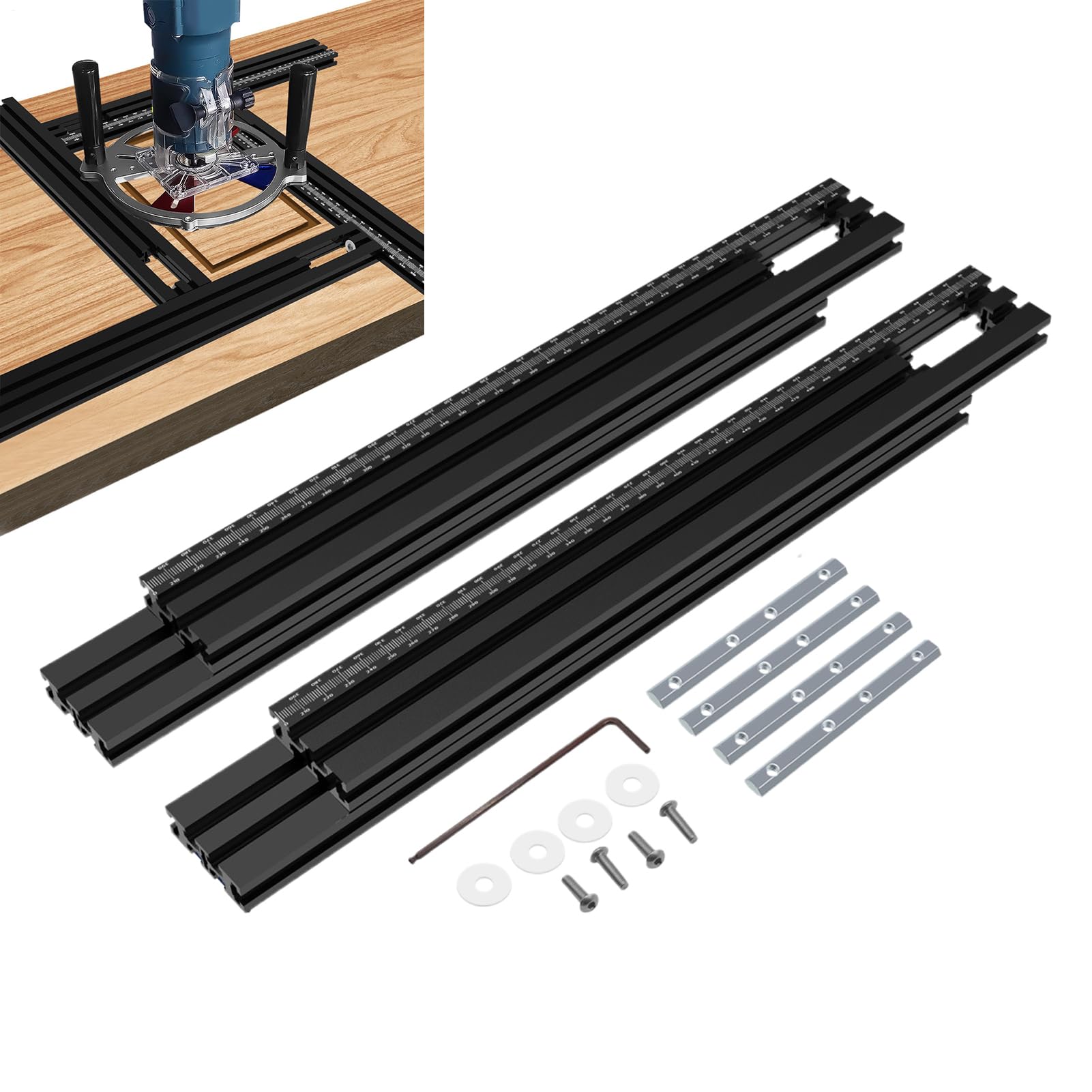 guida carpenteria – Supporto per binario ausiliario per schienale, lavorazione del legno, officina, industria edile, incisione, fresatura scanalatura, officina, industria edile, incisione