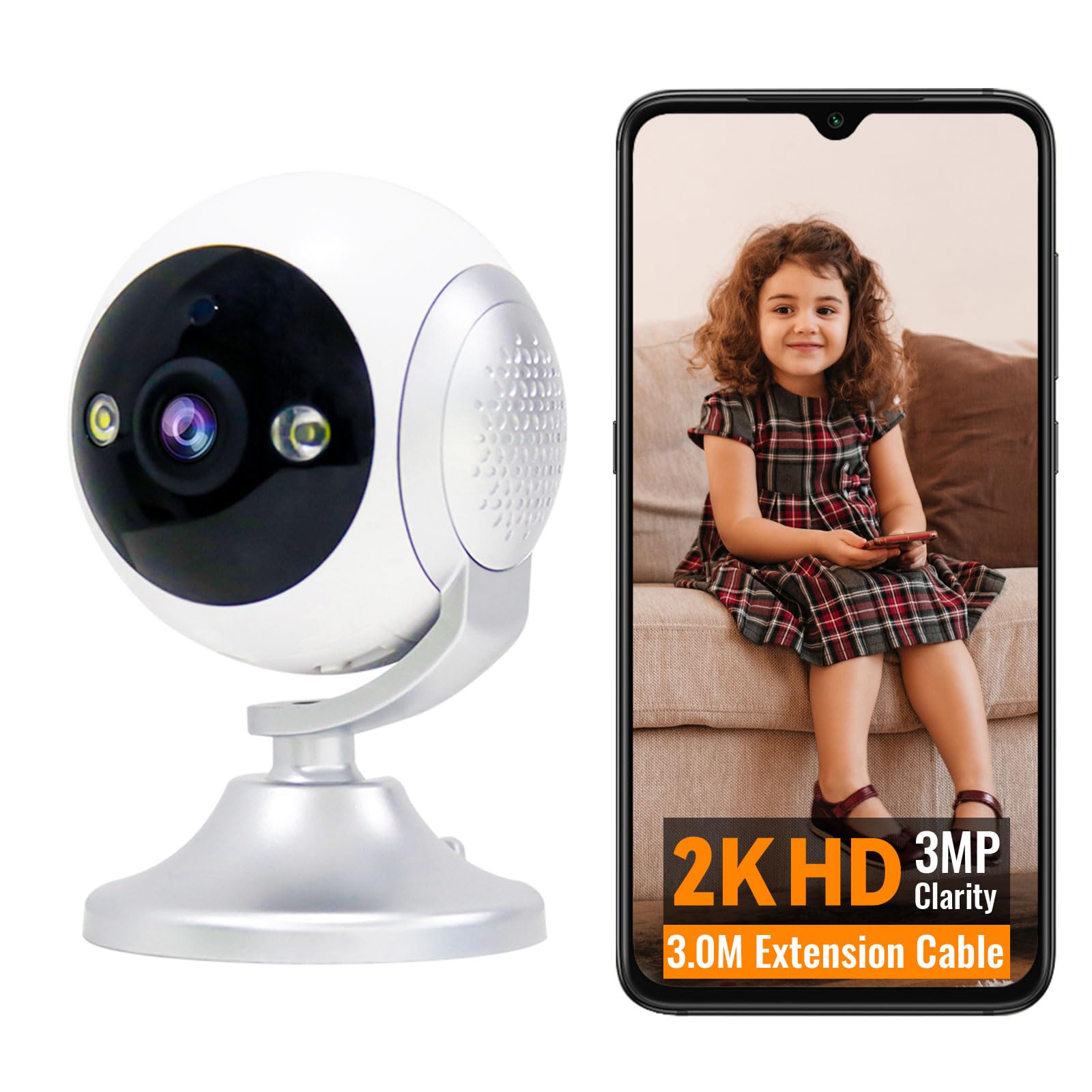 Telecamera WiFi Interna 4MP Usogood – 360°, Tracking Movimento, Visione Notturna, Audio Bidirezionale, 2.4G/5G