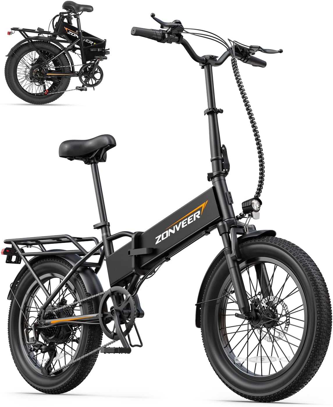 Folding Electric Bike, 48V 10.4AH Large Removable Battery E Bike, 28 MPH, 50 Miles Max Range, 20″ Fat Tire Electric Bike for Adults, Adult Electric Bicycles for Commute