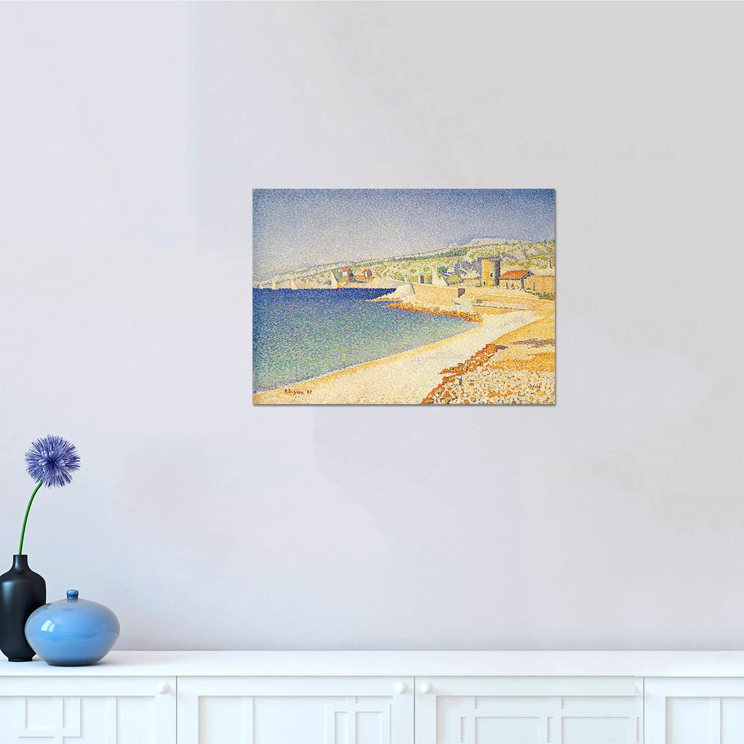 Giallobus - Pinturas - Paul Signac - El Muelle de Cassis - Vidrio acrílico plexi - 70x50 - Listo para Colgar - Cuadros Modernos para el hogar