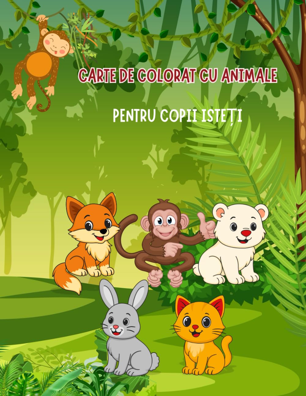 Carte de colorat cu animale pentru copii isteți