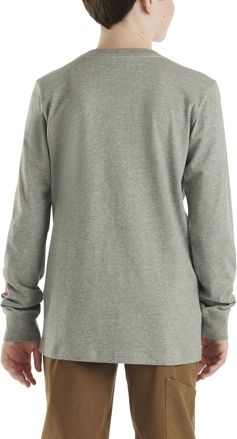 Carhartt Boys Long-Sleeve Logo Sleeve Pocket T-Shirt