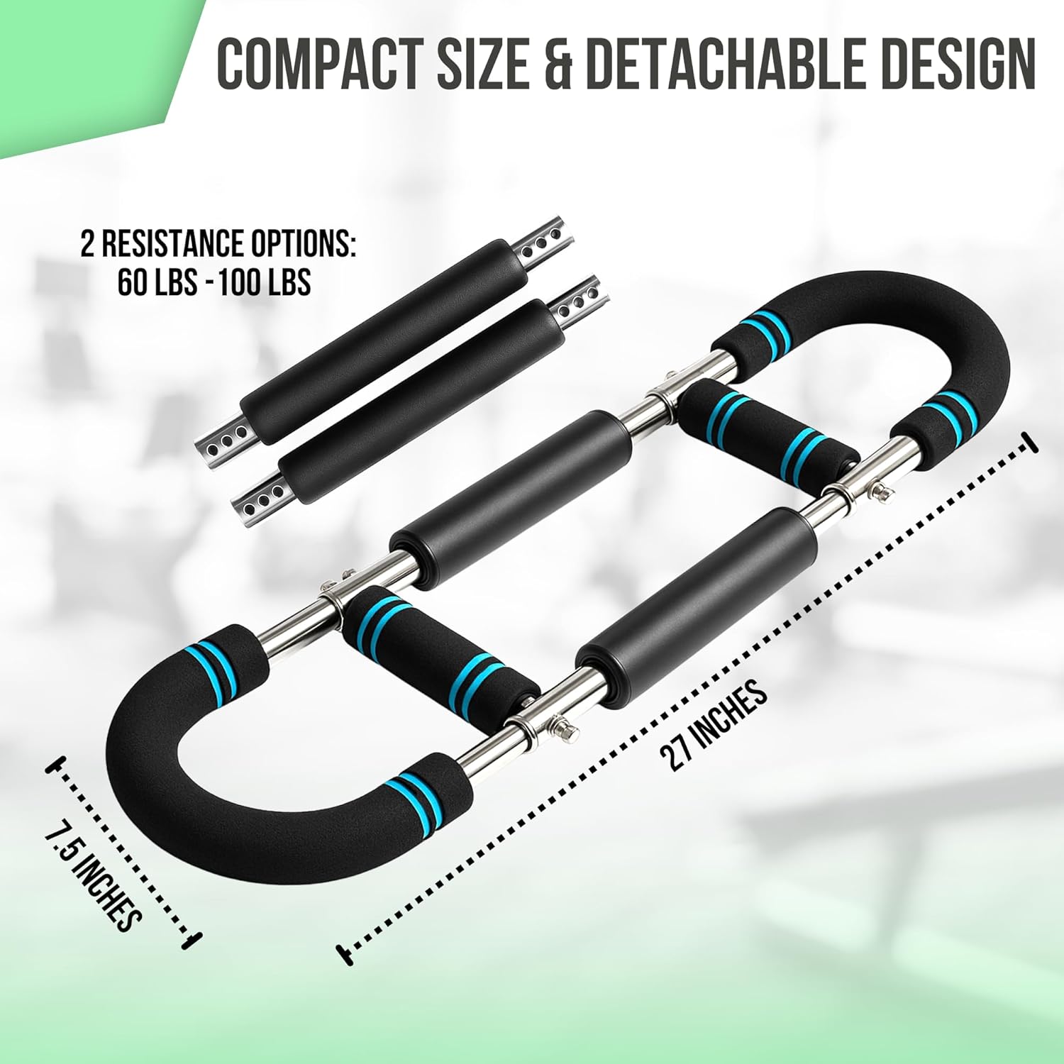 Twister Arm Trainer, 60-100 LBS Chest Workout Equipment, Home Workout, Chest and Arm Trainer for Men, Chest Press Bar, Heavy-Duty Strength Training Equipment for Home Gym