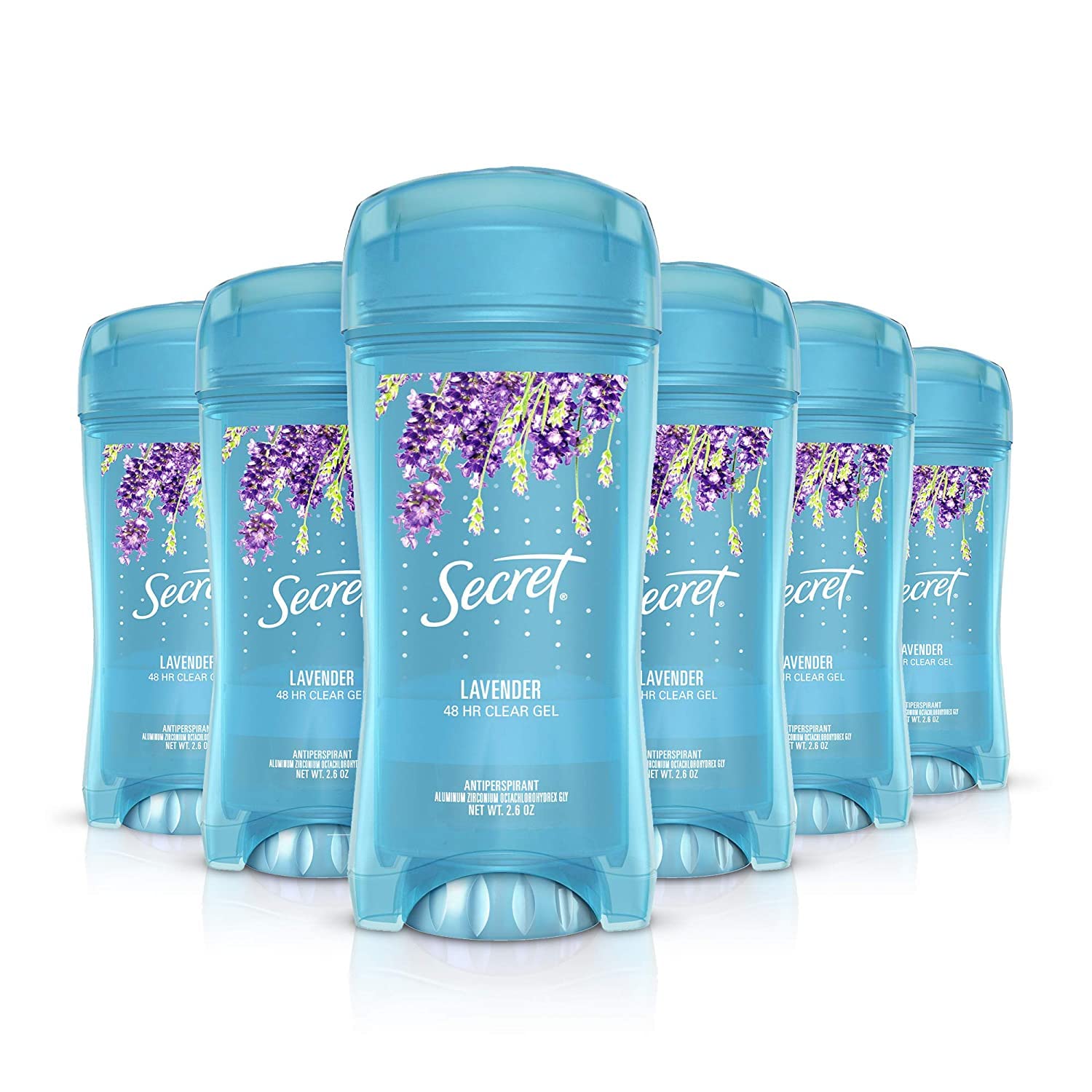 Secret Anti-Perspirant Deodorant Clear Gel Luxe Lavender 2.7 oz Pack of 6