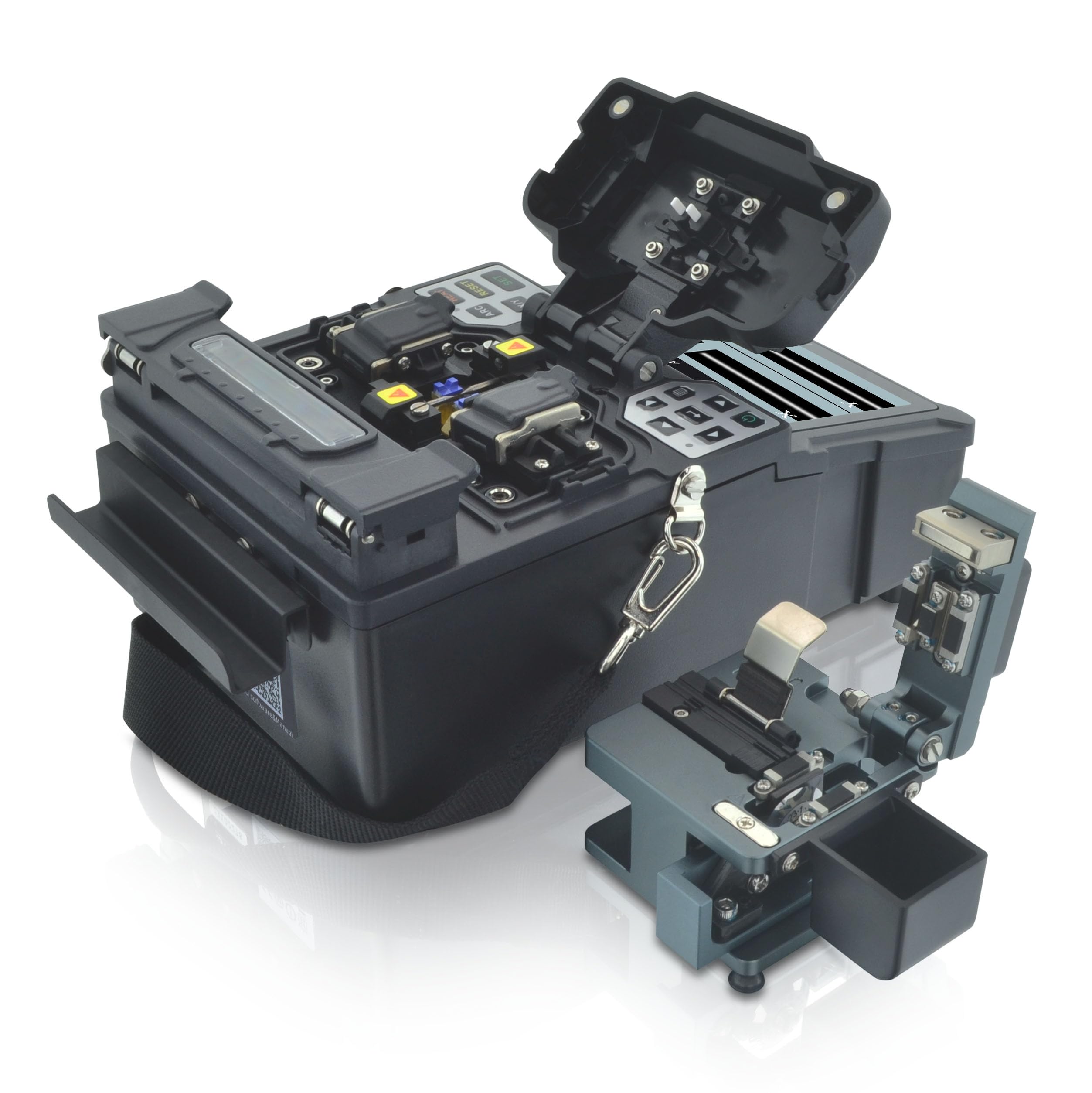 Kern zu Kern Glasfaser Spleißgerät 4,3-Zoll-Touchscreen Mini LWL Spleißgerät Optical Fiber Splicing Fusion Splicer Fusionsspleißgerät mit Auto Spleißen und Auto Heizung-SS411F-211