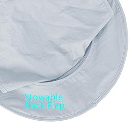 Sun Hats for Men Women Fishing Hat UPF 50+ Breathable Wide Brim Bucket Hats Summer UV Protection Safari Hat with Neck Flap Light Grey