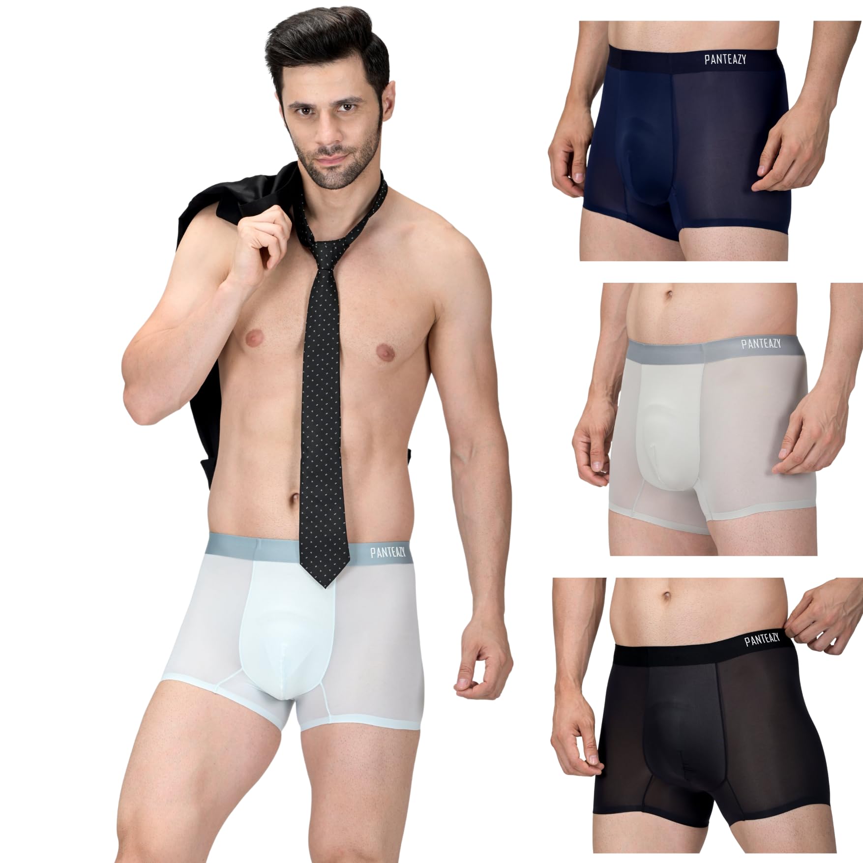 panteasy Panteazy's Menswear Basic Solid Super Soft Nylon Underwear(Pack of 4, 3 and 2)-picture-6