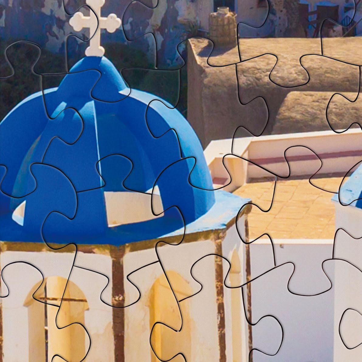 Jigsaw Puzzles for Adults 1000 Pieces Thick Sturdy Precise Interlocking Santorini Greece 1000 Piece Puzzle Age 14+ Family Game