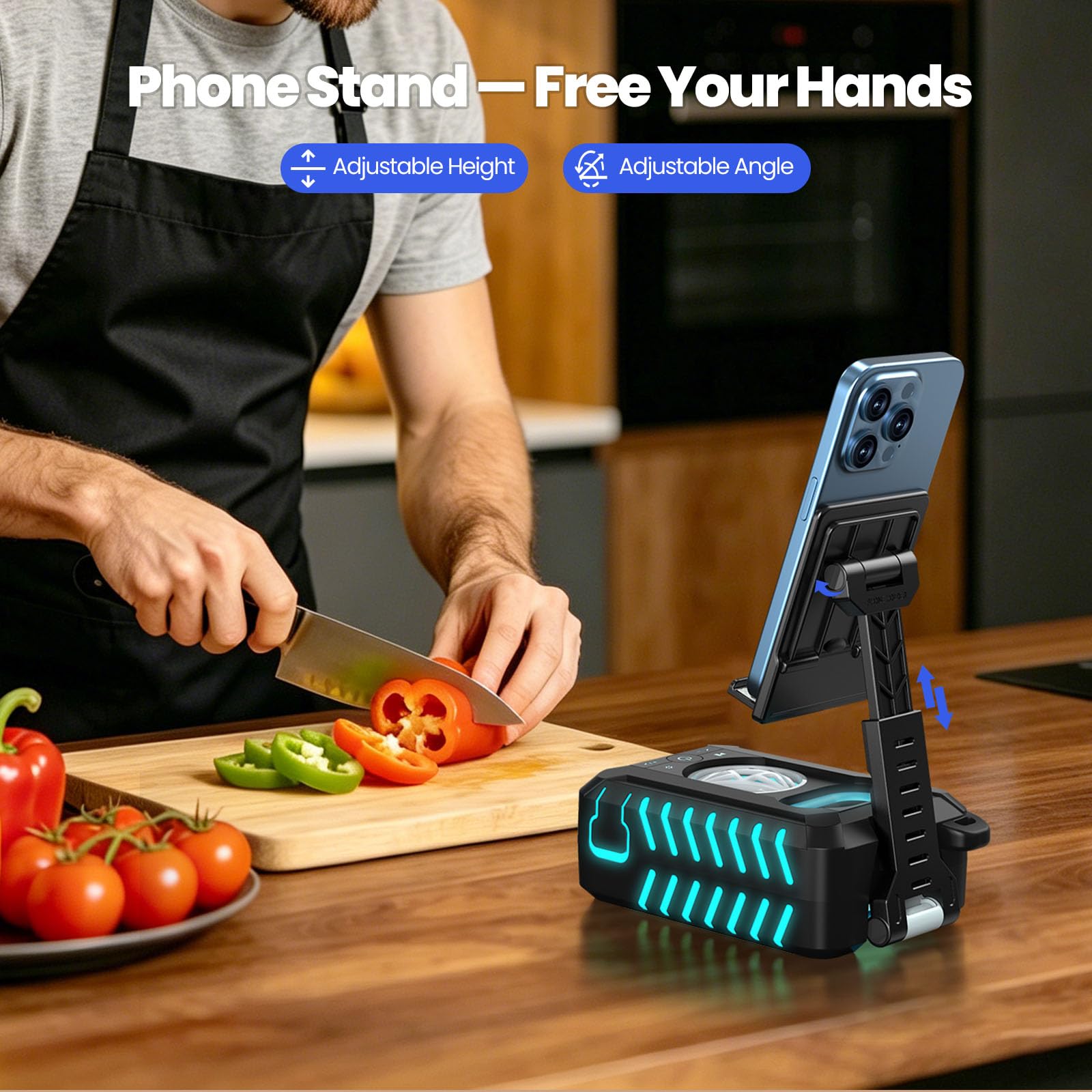 JTEMAN Altoparlante Bluetooth impermeabile IP67 con supporto per telefono