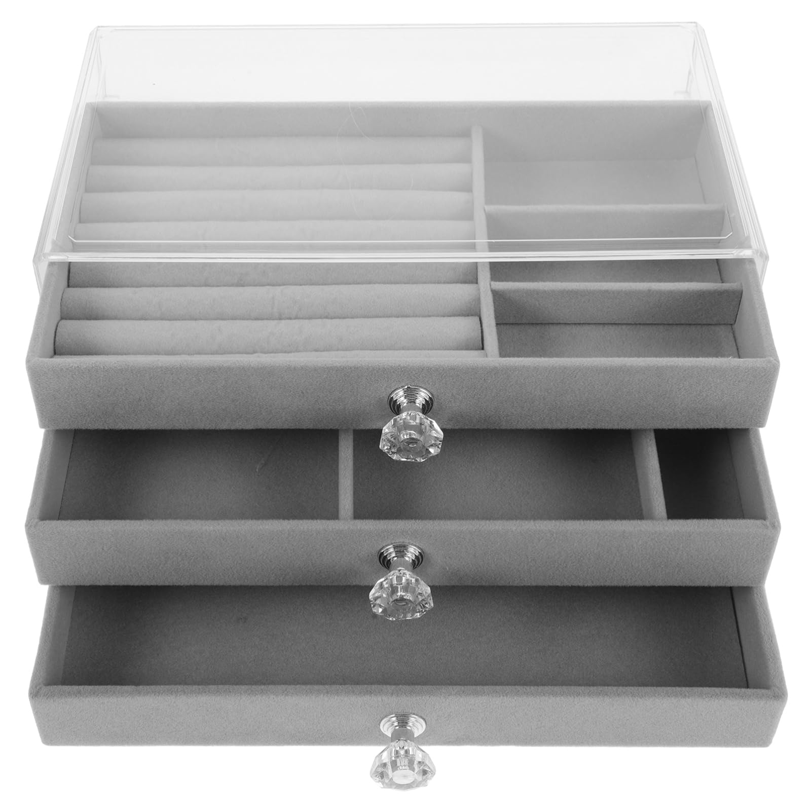 Organisateur de bijoux anti-nœuds et boîtes de boucle d'oreille en plastique