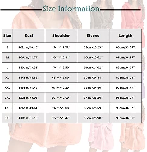 Miniatura 5 de Batas para mujer, bata de baño de forro polar con capucha para mujer, suave felpa, ropa de dormir, mullida, cálida, sherpa, bata de baño