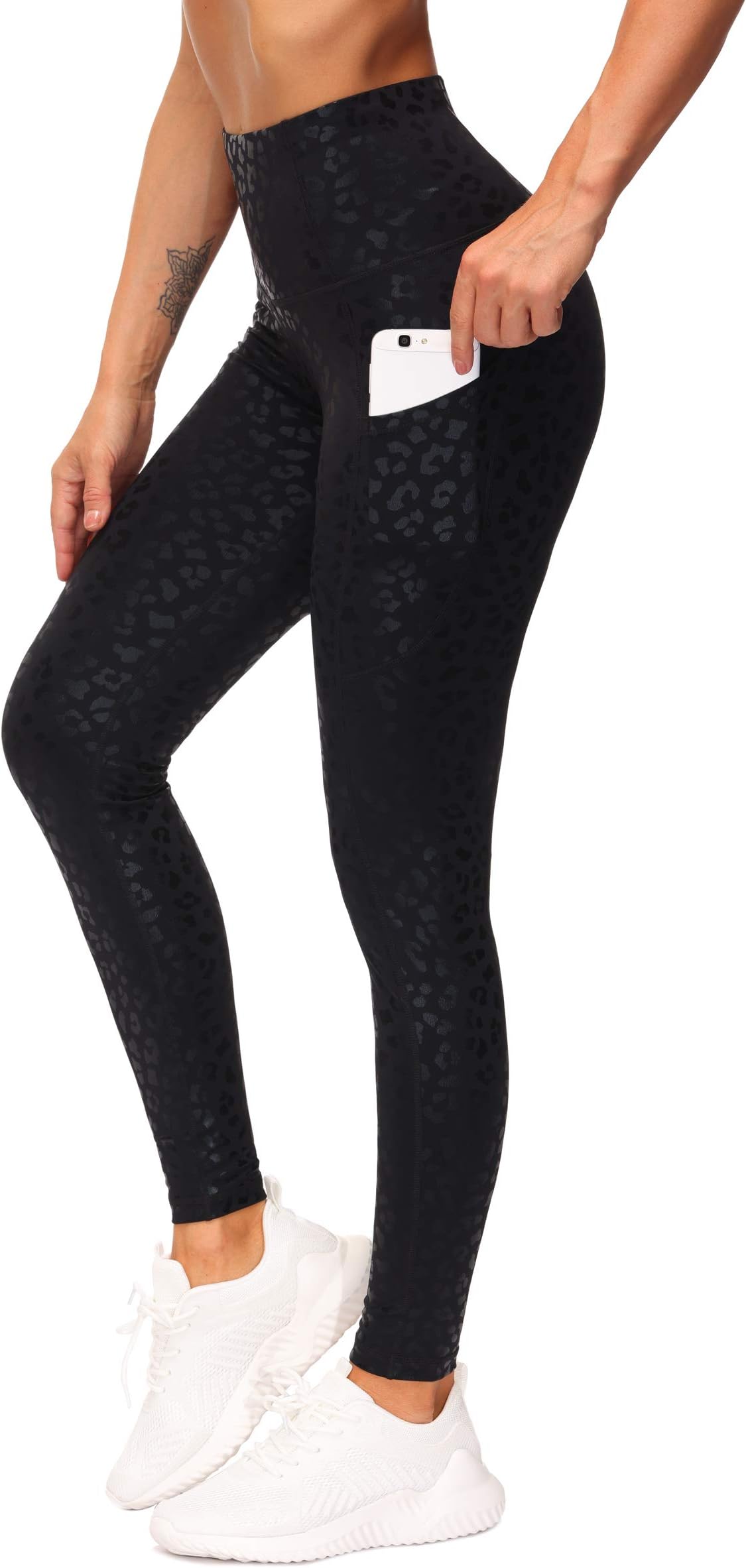 - Thick High Waist Yoga Pants with Pockets, Tummy Control Workout Running Yoga Leggings for Women