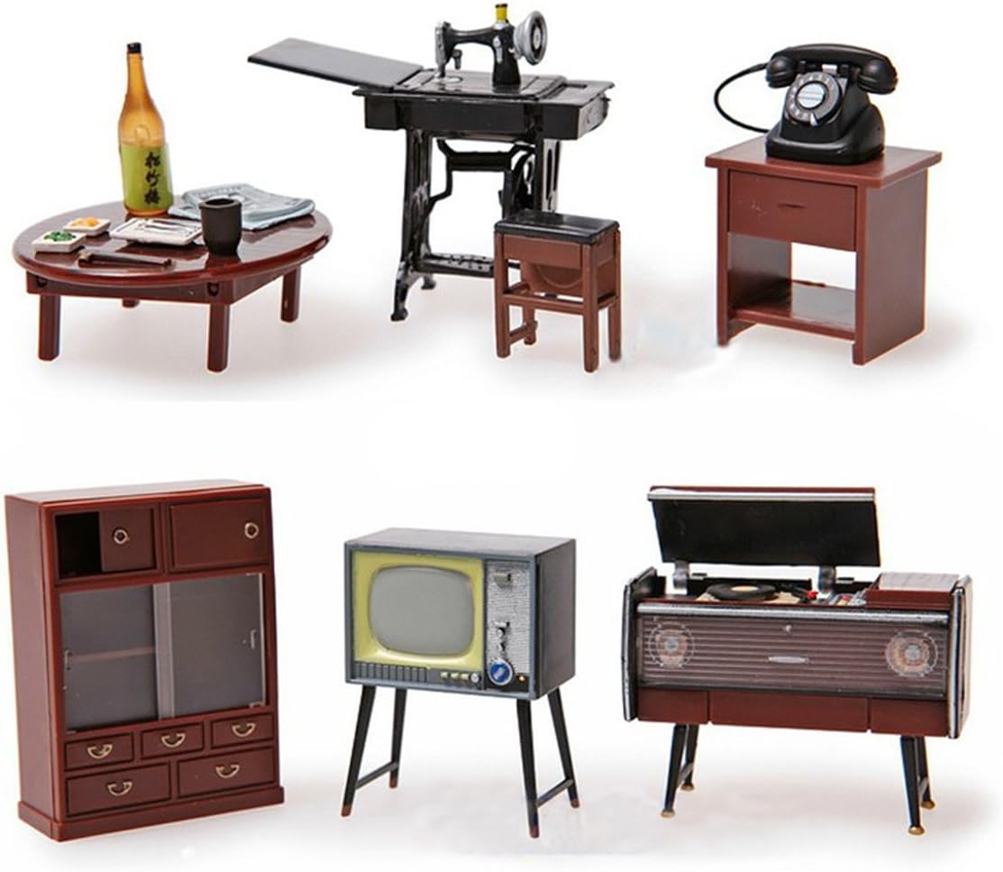 LKXHarleya 1:24 Japanese Vintage Furniture Mini Household collections,6 Pcs/Set