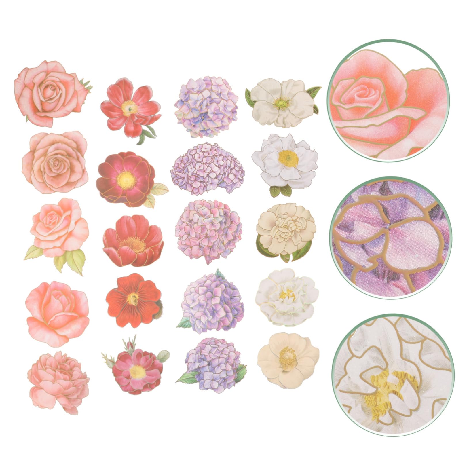 200 Feuilles autocollants floraux postite pour livre gommettes livre décalcomanies de scrapbooking stickers muraux fleurs décor végétal etiquette autocollante autocollant de fleur