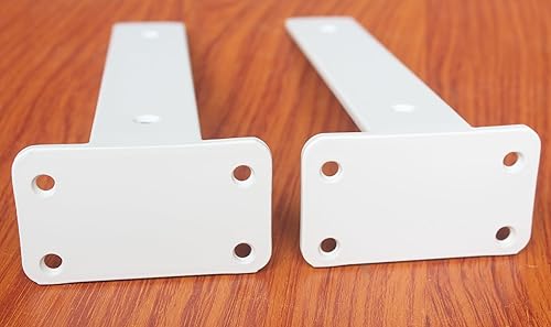 Vista 72 de Paquete de 16 soportes de estante en L ocultos negros de 6 pulgadas (1/5 pulgadas de grosor) soportes flotantes de hierro para estantes industriales