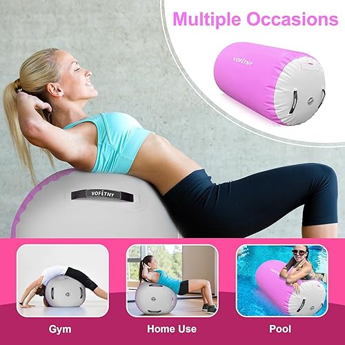 Miniatura 10 de VOFiTNY Gimnasia Equipo de Tumbling Air Barrel Inflable Octágono Vaso Roller Back Bend Trainer Chearleeding Mat Sin Bomba Menta nopump