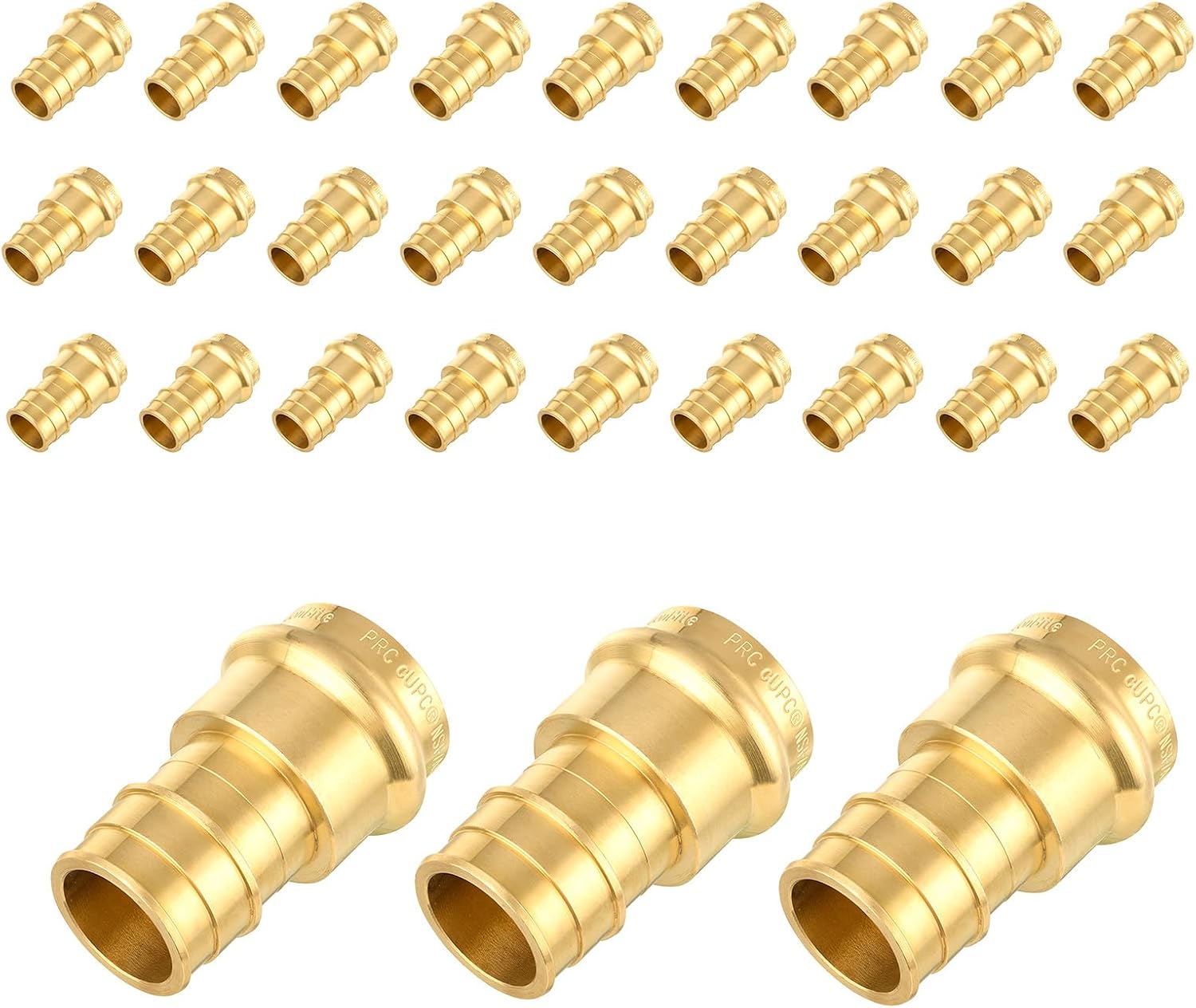 5-Pack HeSun Copper Press Fitting Adapter, 3/4" PRESS X 1" PEX-A Expansion F1960 Coupling, LF Brass