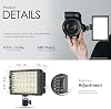 Fujifilm X100v 160 Ledパネル対応 100w 充電式ledビデオライト 調光機能付き 5600k~3200k 900ルクス バッテリー&急速充電器付属 - 軽量オンカメラ照明キット