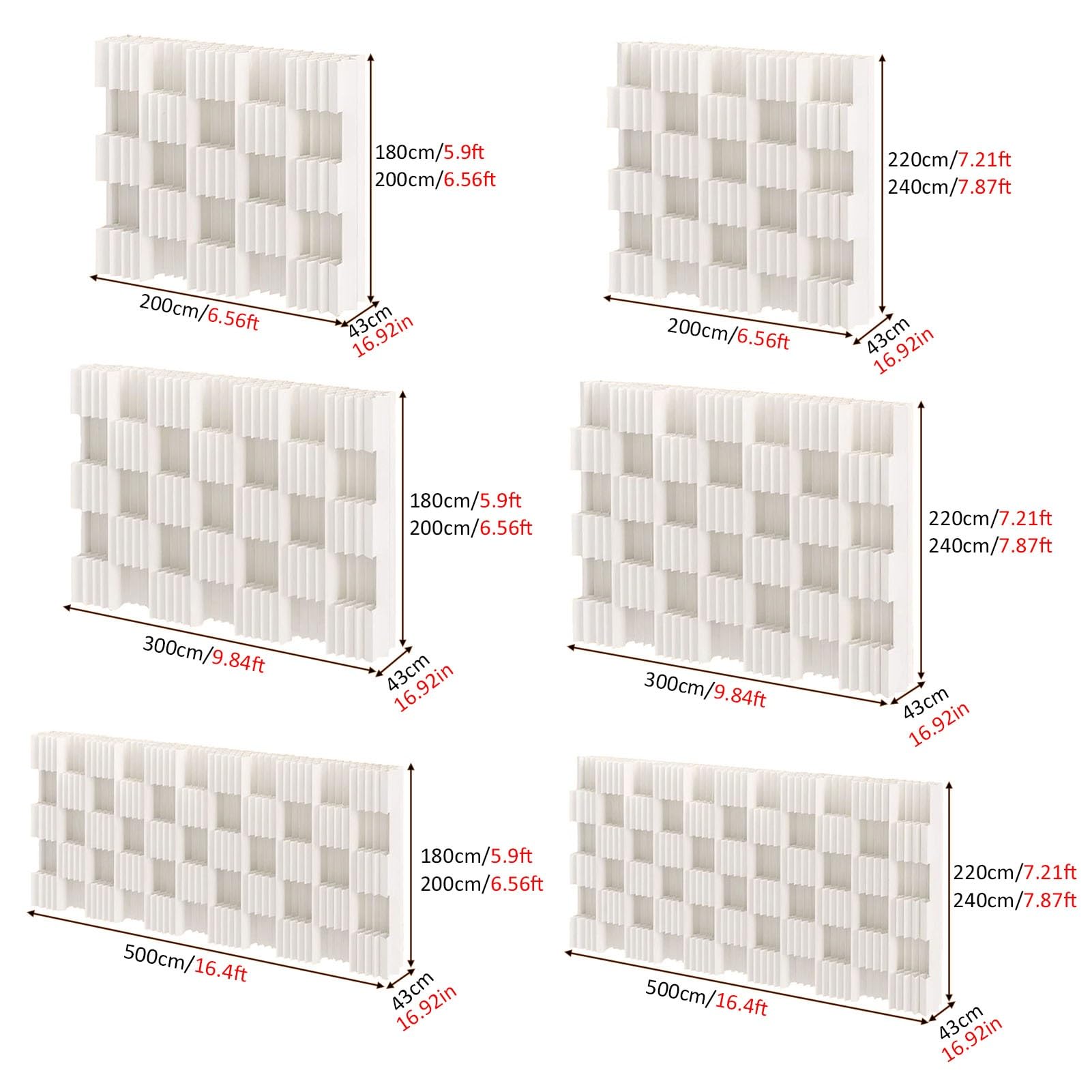 Divisori per Ambienti, Tende divisorie in Carta, divisorio Pieghevole e Retrattile, Privacy in Piedi con Ripiani portaoggetti, per Ufficio Domestico (200x180 cm/6,56x5,9 Piedi)