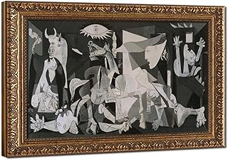 Guernica by Pablo Picasso Prints Posters Canvas Deco Paintings Vintage Photography Wall Art For Office Living Room Hallway Hanging Frame 8" L X 12" W