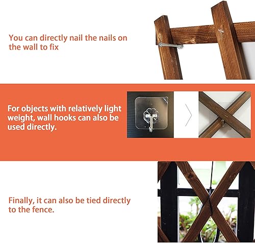 Miniatura 5 de Enrejado de madera extensible para plantas trepadoras, plantas de aire al aire libre, estante vertical para decoración de pared para habitación y