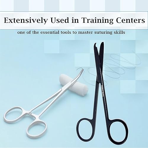 Miniatura 4 de Tijeras de puntada de sutura de 4.5 pulgadas con gancho delicado de media luna, perfectas para eliminación de sutura, primeros auxilios,