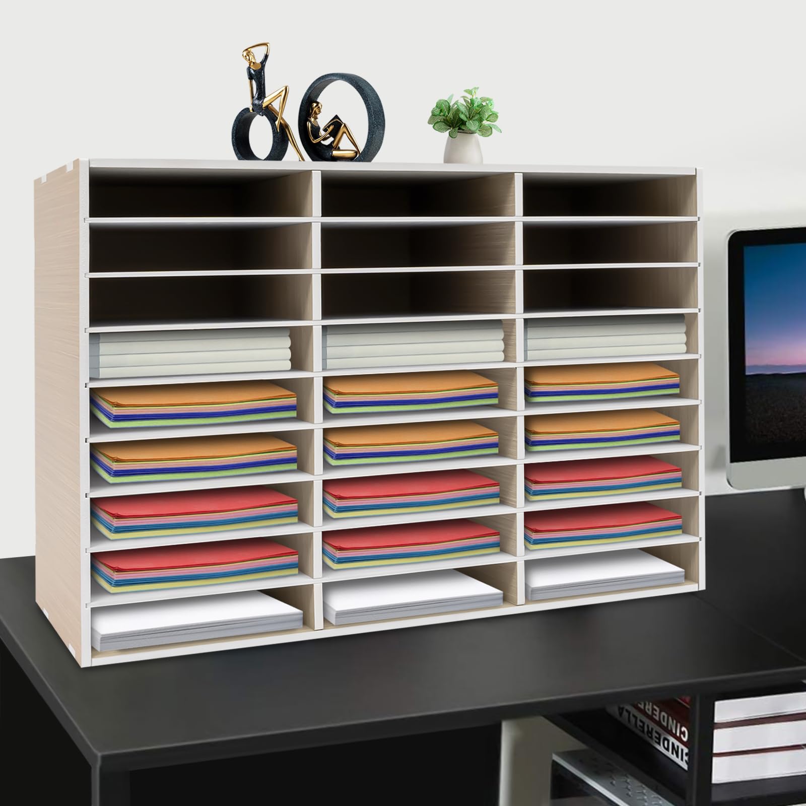 Organizer da scrivania in PVC, formato A4, 27 scomparti, 80 x 30,5 x 55,1 cm