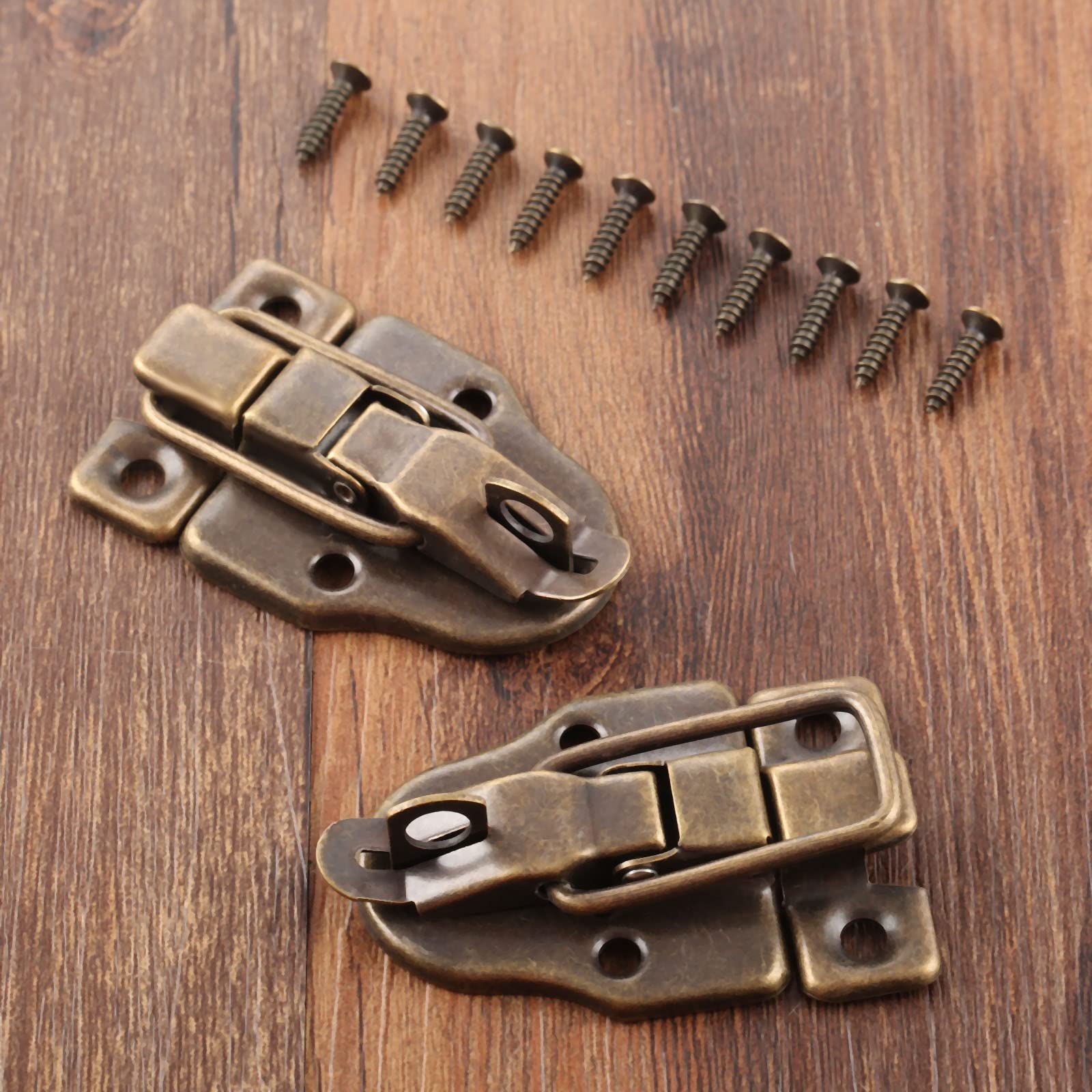 2pcs / 1Pair Bronze Antique Bronze Boîte Loquet HASPS Tiroirs décoratifs Valasses Bijouterie Boîtier Boîtier Boucle à boucle de fer avec vis 59 * 40mm