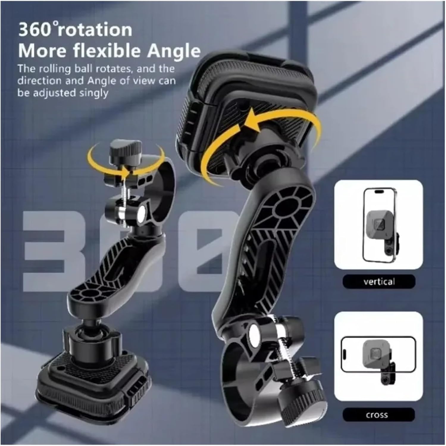 Bike Phone Mount 360° Rotation Phone Holder Mount Removable Magnetic Handlebar Style Bike Stand Riding Bracket Bicycle Phone Holder