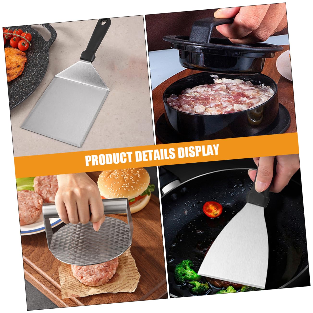 BESTonZON Herramientas para Barbacoa De Acero Inoxidable Cepillo para Untar Espátula Multifunción para Hamburguesas para Asar Al Aire Camping y Cocinar