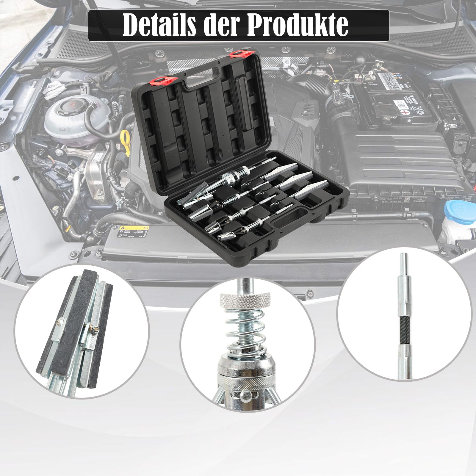Outil Rodage Cylindre, Jeu d’Outils de rodage, 7 pièces, Outil d'affûtage de Cylindre de Moteur de Voiture à 2 et 3 mâchoires, polisseuse de Cylindre de Frein, Outil de Friction pour Trous de meulage