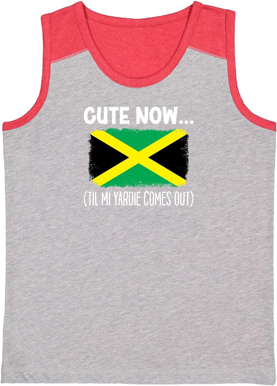 Cute Now… Til Mi Yardie Comes Out Youth Contrast Back Tank Top