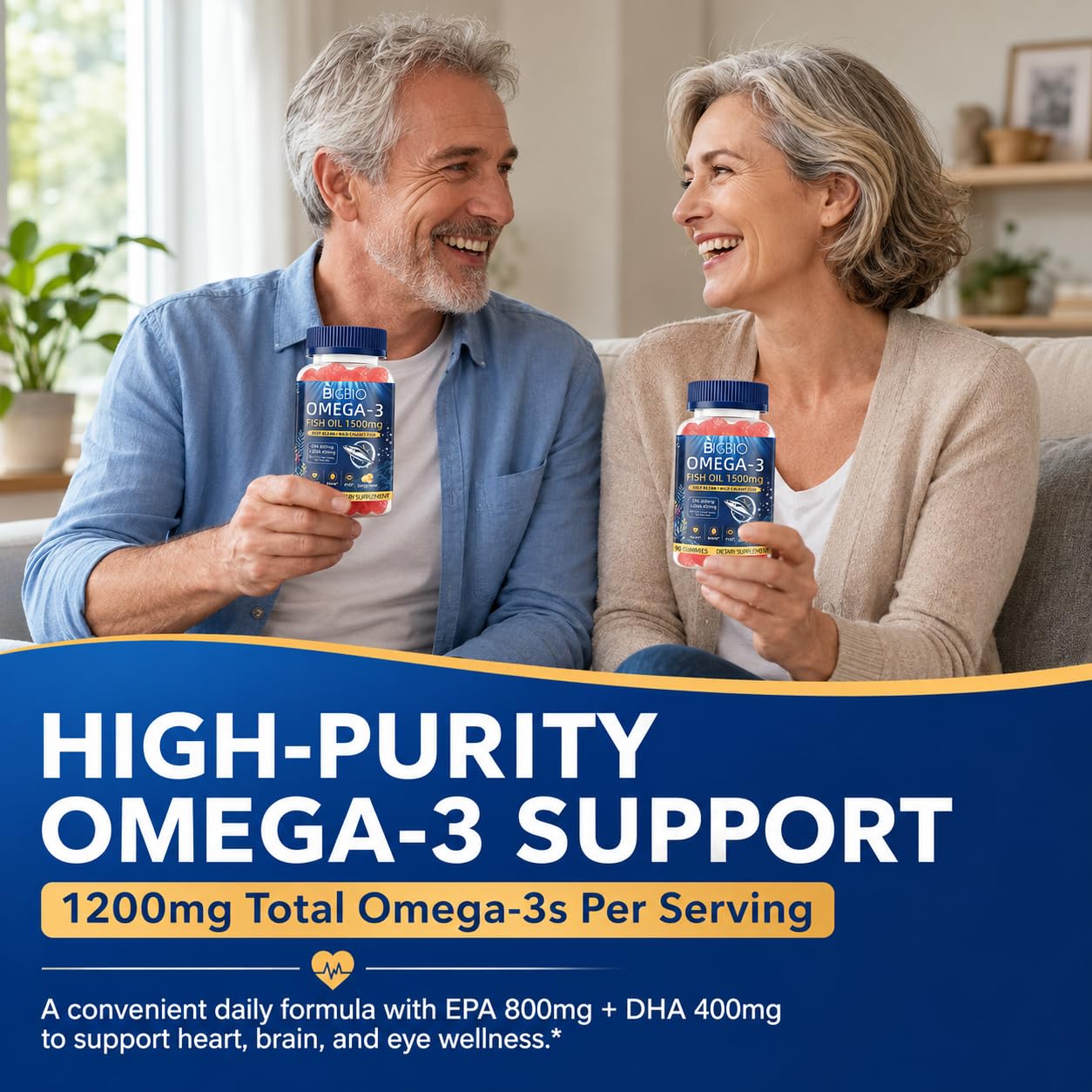 Omega-3 Fish Oil Gummies 1500mg for Adults, Triple Strength EPA & DHA with CoQ10, Red Yeast Rice, Bergamot & Antioxidants, Wild-Caught, Sugar-Free, Burpless, Heart & Brain Support, 90 Count — Amazon image 6