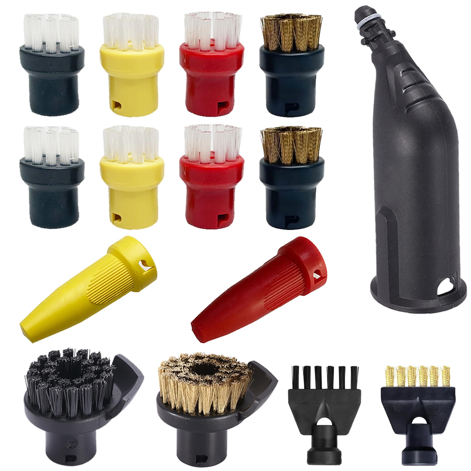 15 pezzi Accessori per pulitori a vapore Kärcher Easyfix SC1 SC2 SC3 SC4 SC5 Set spazzole rotonde Ugello Bocchetta Ricambi per pulitori a vapore