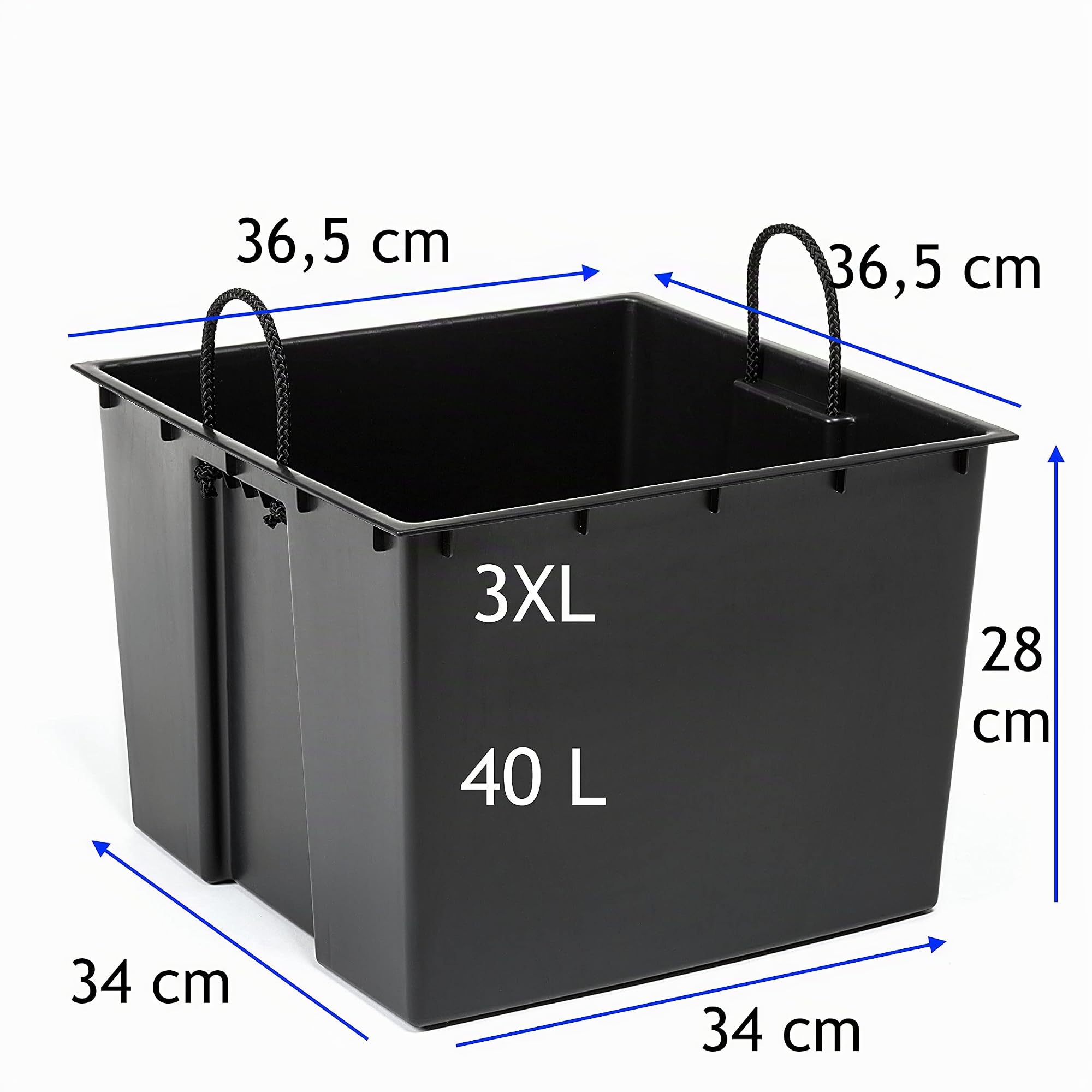 MELTOM XXL Pflanzkübel mit Bewässerungssystem aus Kunststoff in Hochglanz Farbe: Anthrazit mit Herausnehmbaren Einsatz, BxTxH in cm: 39 x 39 x 75 cm