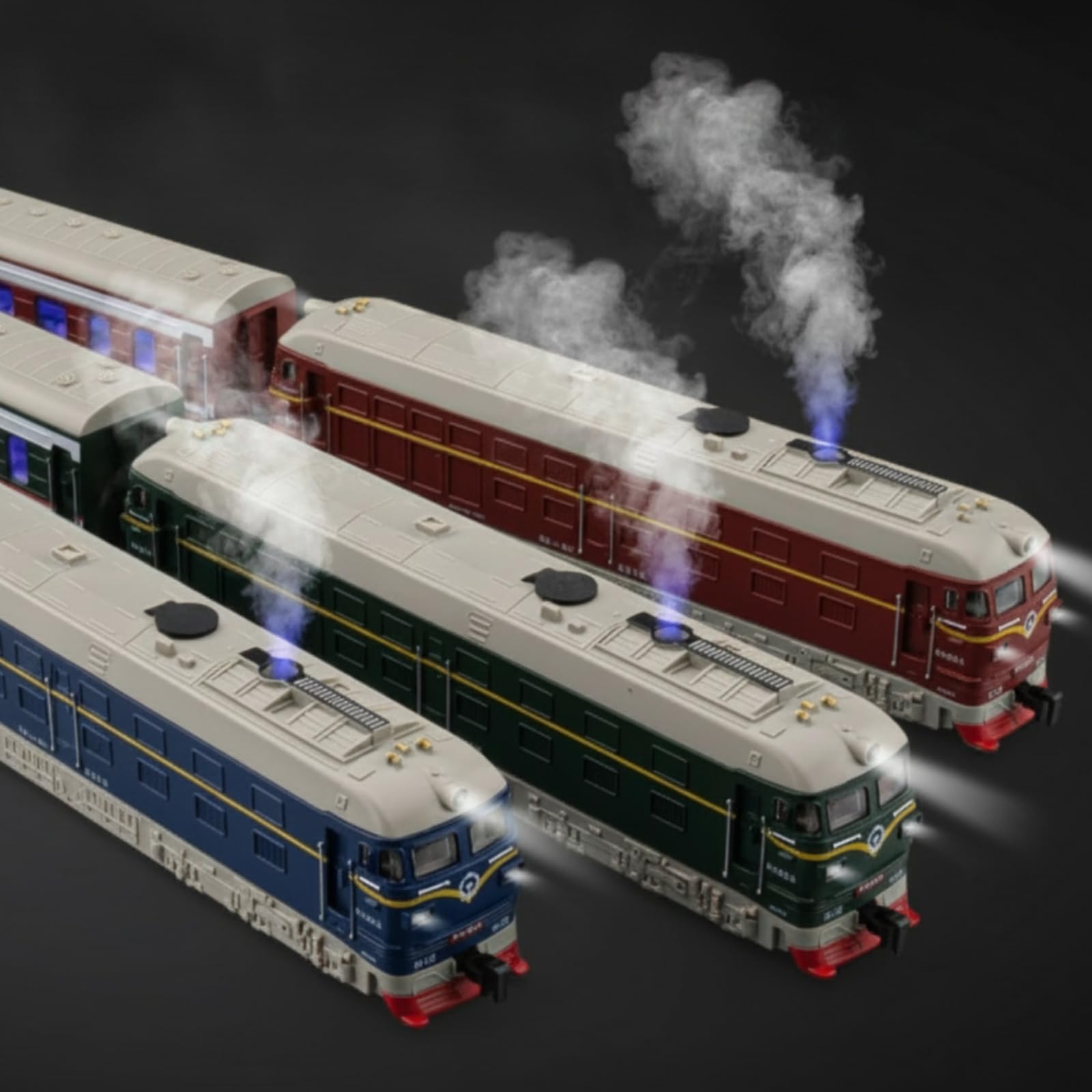 Tren Triple Secciones Acoplamiento Magnético Locomotora Aleación Resistente Modelo Tren Eléctrico, Rojo