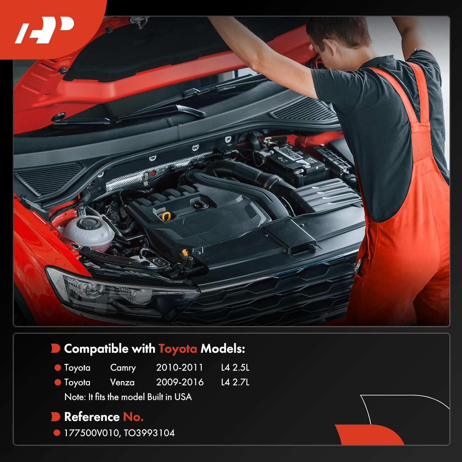 A-Premium Engine Air Intake Duct Compatible with Toyota Camry 2010-2011 2.5L, Venza 2009-2016 2.7L
