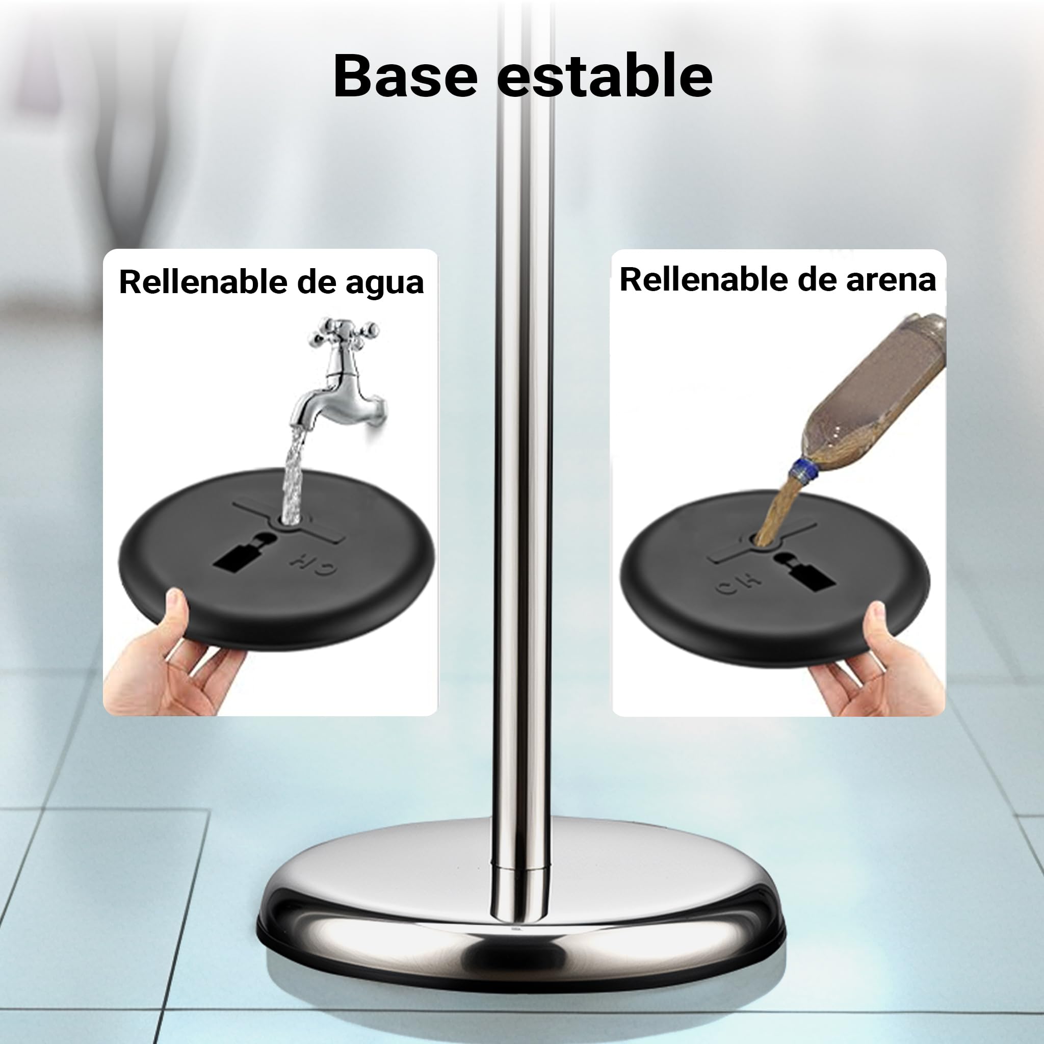 WilTec Soporte para carteles A3 de pie altura ajustable 88-138 cm en aluminio y acero inoxidable, soporte de presentación información, documentos, folletos, soporte publicitario versátil