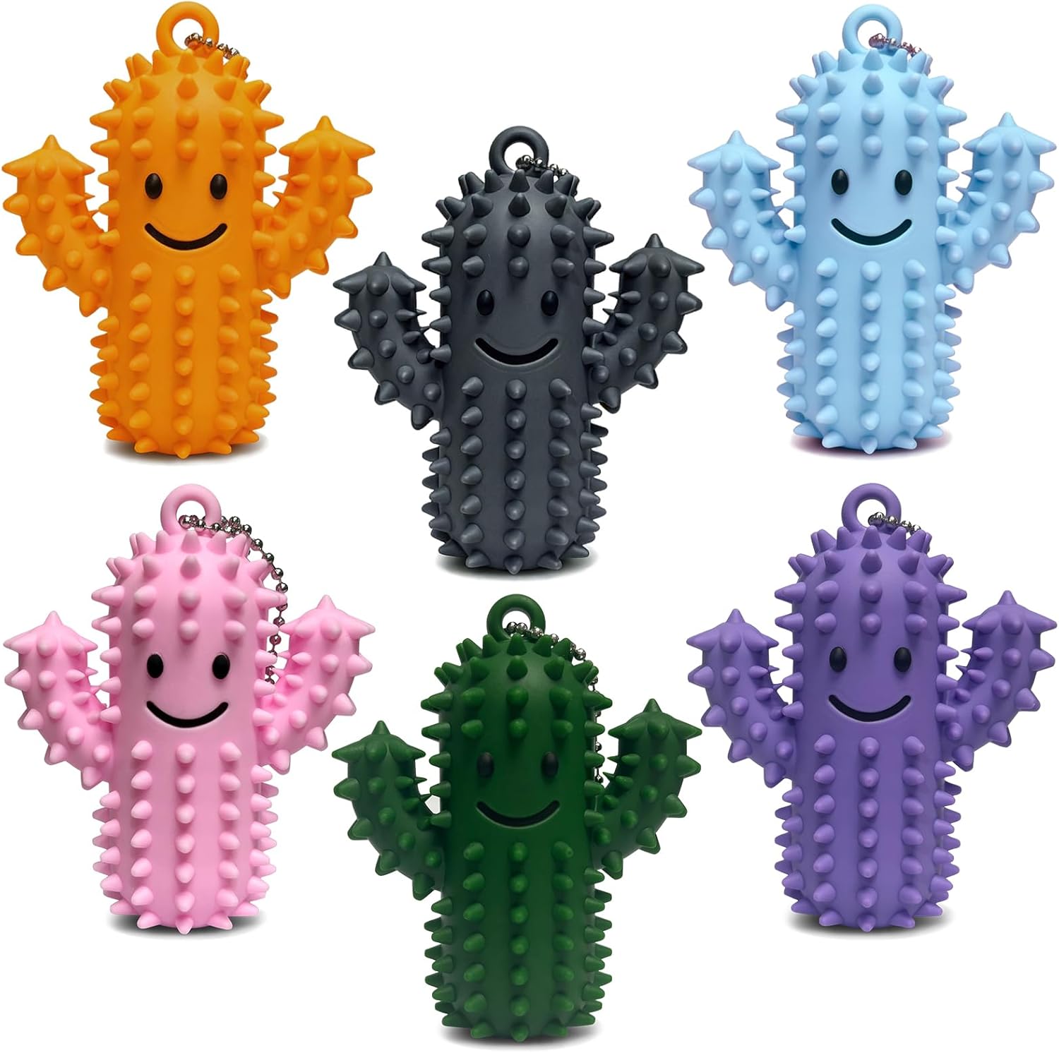 Little Ouchies Fidget Toys, Spiky Silicone Sensory Toys for Anxiety Relief - Acupressure Cactus for Deep Pressure Stimulation & Focus, Silent Portable Stress Keychain, Easter Basket Essentials