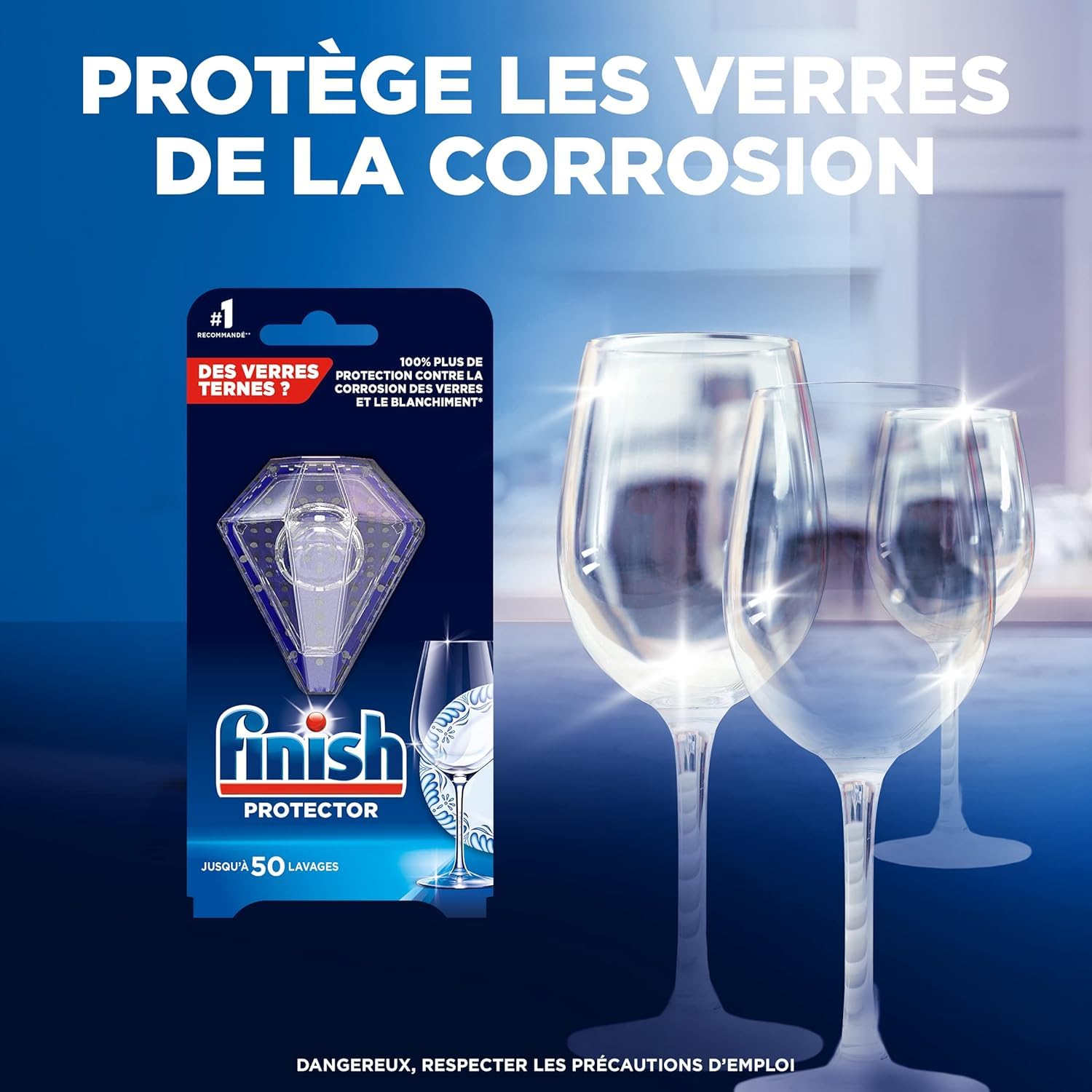 Finish Protector - Protection Des Verres Et De La Vaisselle - Produit Lave Vaisselle - Complement Pastille Lave Vaisselle - lot de 12