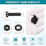MECCANIXITY 15 Set M6x20mm Nylon PA66 Plastic Cross Round Head Screw Phillips Bolts Hex Nuts Flat Washers Assortment Kit, Metric Full Thread Bolt Fasteners for DIY Machine Assembly, Black