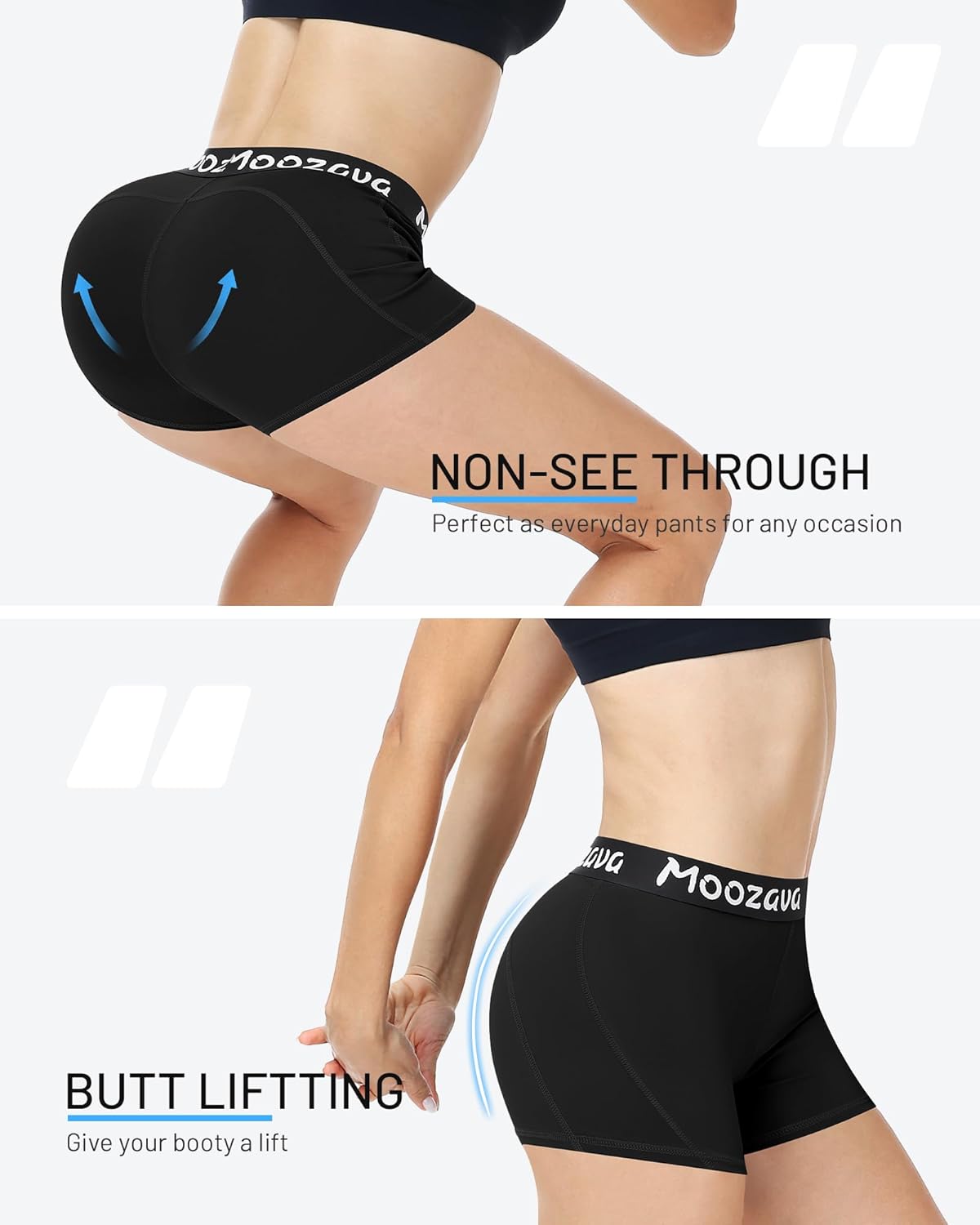 Moozava Women's Volleyball Shorts - 3"/5"/8" Compression Spandex Shorts for Biker Workout Yoga Athletic Running Cheer Dance - Image 4