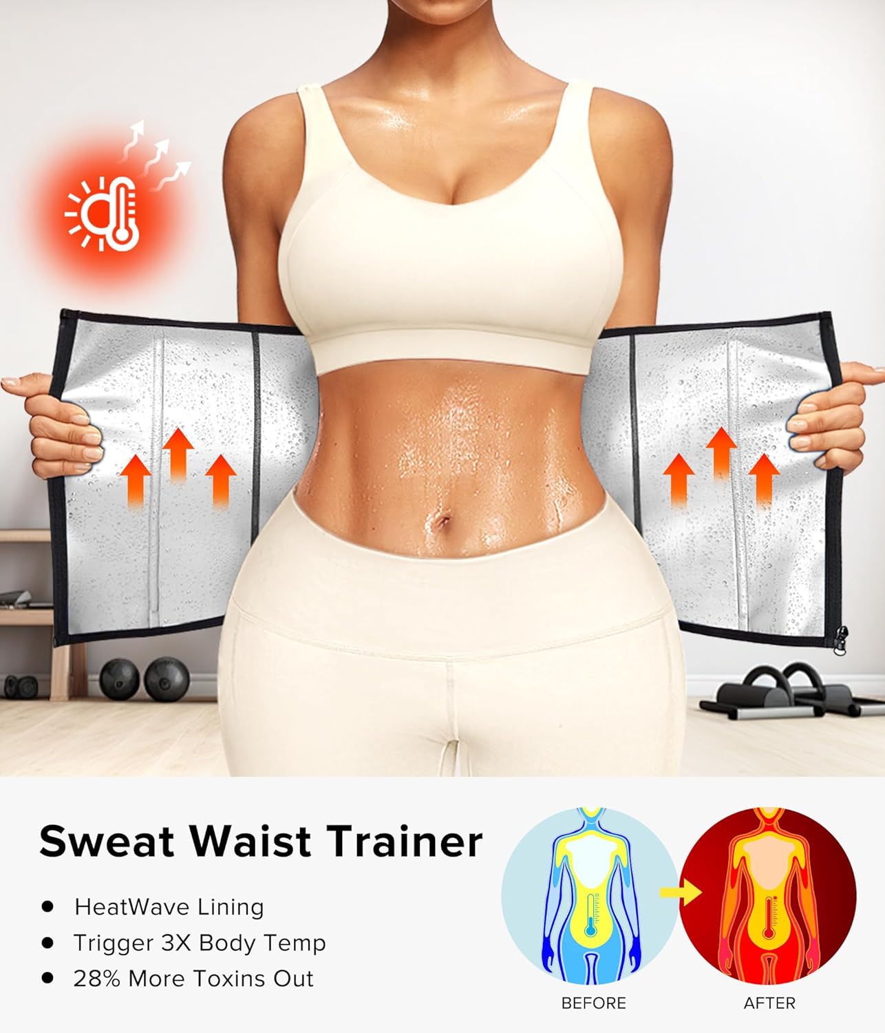 Junlan Sweat Waist Trainer for Women - Sauna Waist Trimmer for Working Out - Image 3