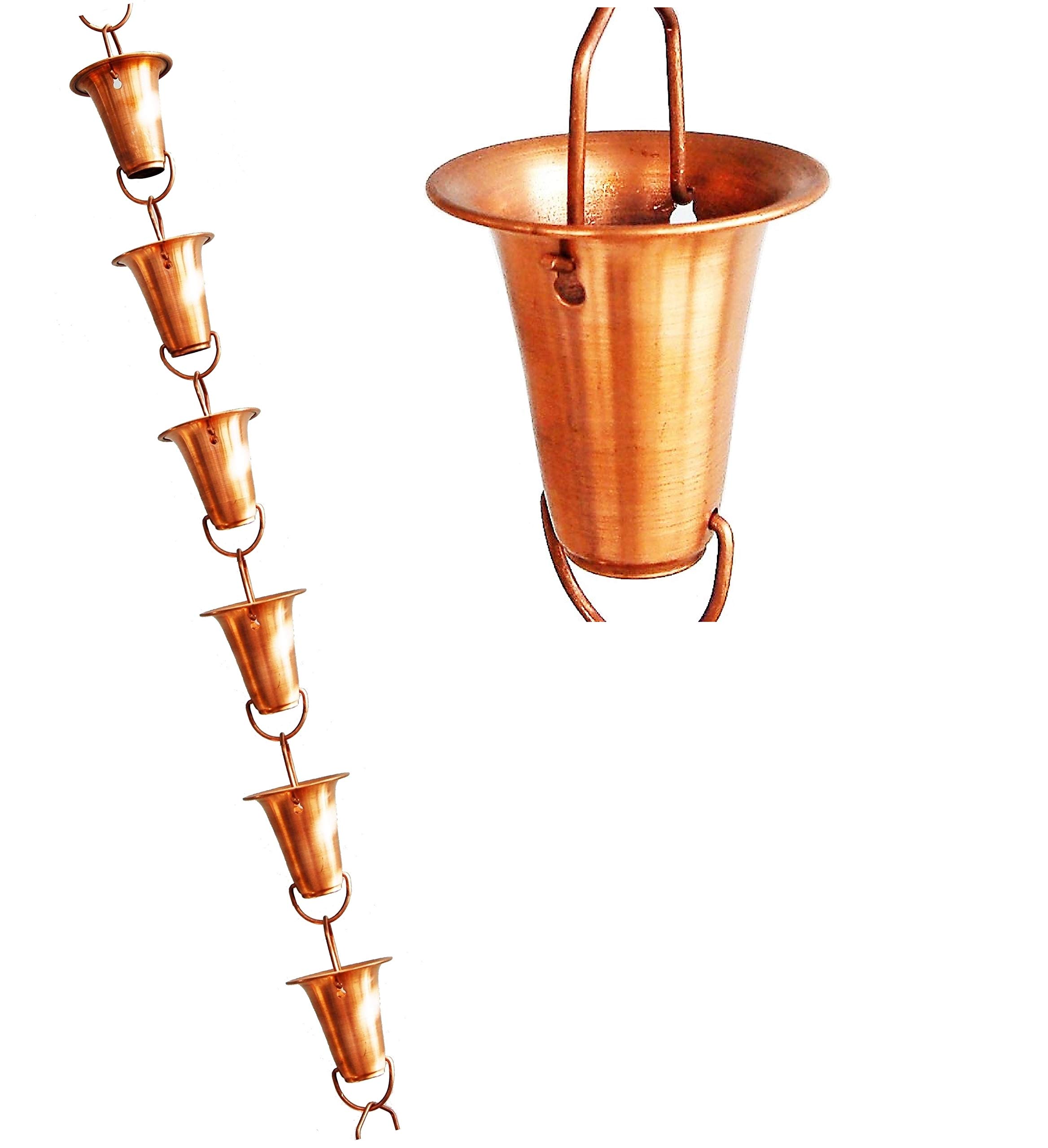U-nitt Rain Chains, Roof Gutter Downspout/Spout Channel, Rainwater Water Catcher/Diverter, 8.5 feet 