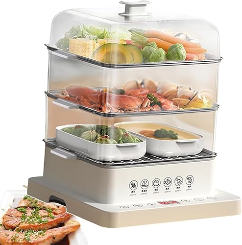 Vaporizador de alimentos de 3 capas40l multicocinas eléctricas de 800 W Utensilios de cocina de vapor de preservación automática del calor