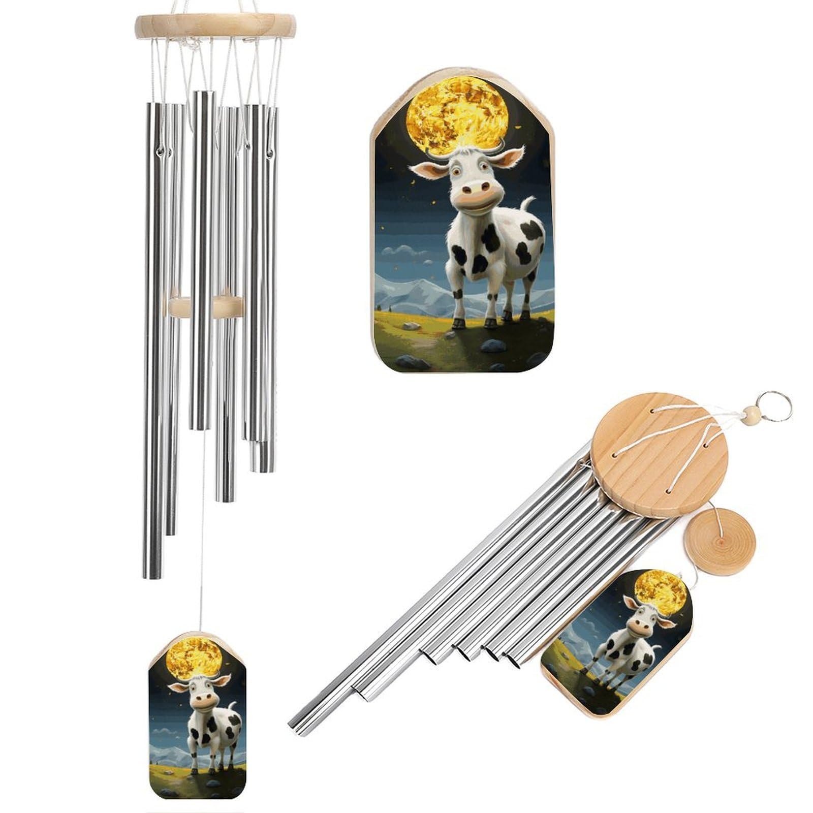 Carillon à vent vache sur la lune cadeau de condoléances maman et épouse