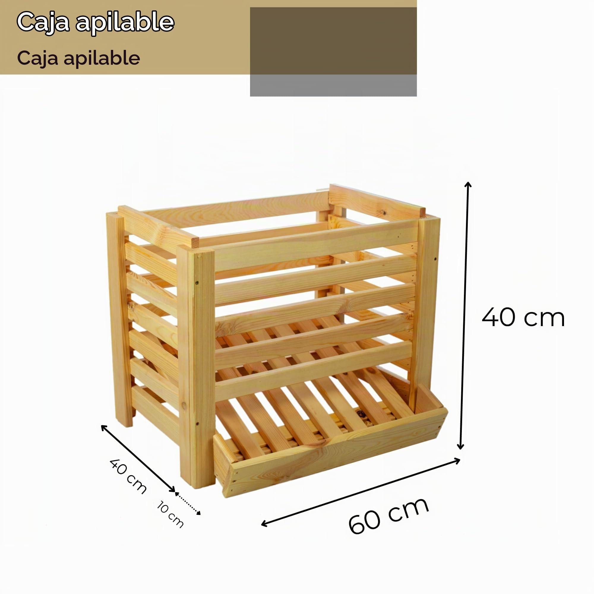 Caja Para Patatas De Madera 60x40x40 cm Caja De Almacenamiento Para Patatas Verduras Frutas Cebollas Cajón De Madera Para Cocina