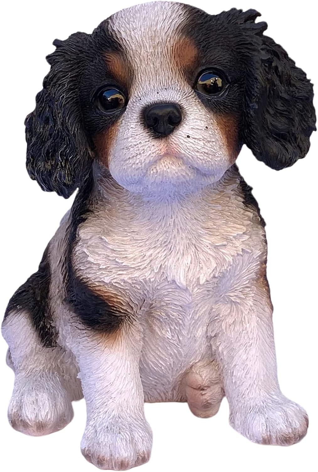 Brown Black White Cavalier King Charles Spaniel Statue