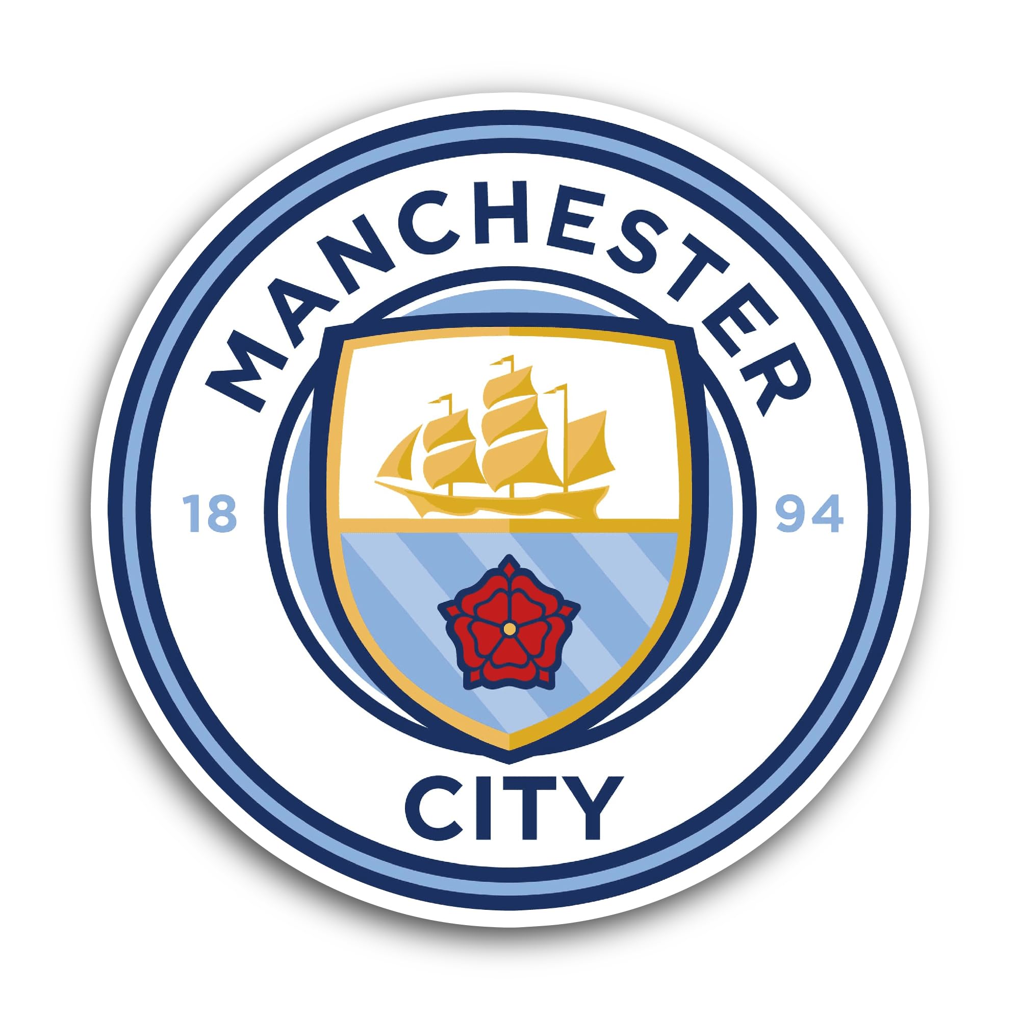 2 (Pieces) 3" and 5" Manchester Sticker, Waterproof Vinyl Decals for Many Purpose Like Cars, Trucks, Laptops, Phones, Windows and More
